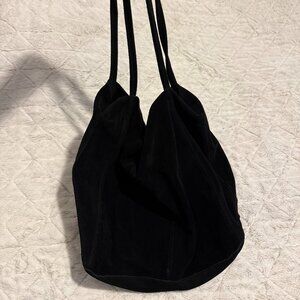 Mango Suede Tote Bag_Black
